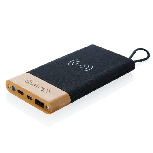 Branded power bank with wireless charging