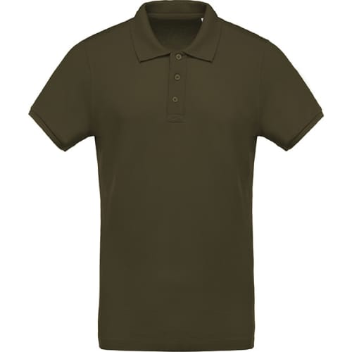 Kariban Organic Cotton Polo Shirts In Mossy Green