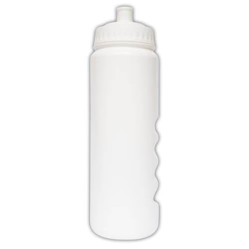 Promotional 750ml Olympic Sports Bottles in White/White colour with fingergrip by Total Merchandise