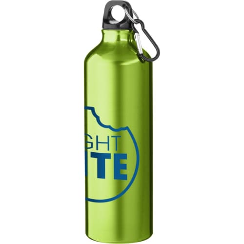 770ml Metal Sports Bottle with Carabiner in Lime