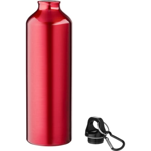 770ml Oregon Metal Sports Bottle with Carabiner in Red