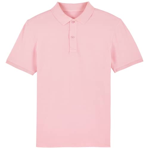 100% organic cotton printed polo shirt in pink