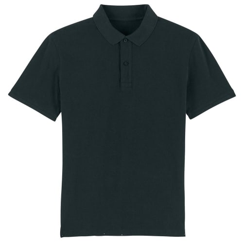 100% organic cotton branded polo shirt in black
