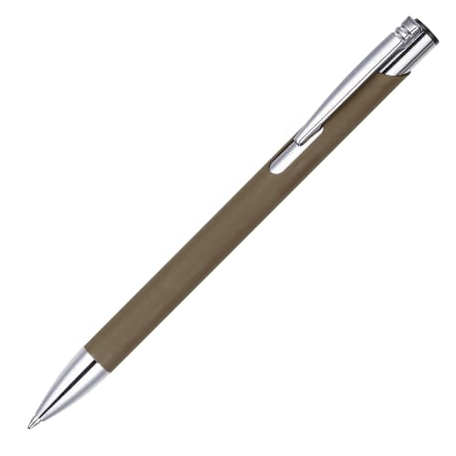 Mole Mate Soft Touch Metal Ballpen in Brown