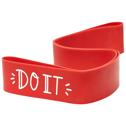 Customisable Medium Resistance Exercise Bands in Red printed with your logo from Total Merchandise