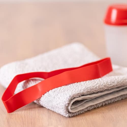 Custom Printed Medium Resistance Exercise Bands in Red branded with your logo from Total Merchandise