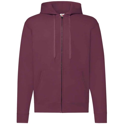 Personalisable Fruit of the Loom Zipped Hoodies in Burgundy from Total Merchandise