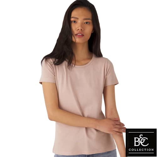 B & C Inspire Ladies’ Organic T-Shirts in Millennial Pink