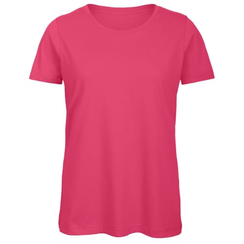 B & C Inspire Ladies’ Organic Printed T-Shirts in Fuchsia