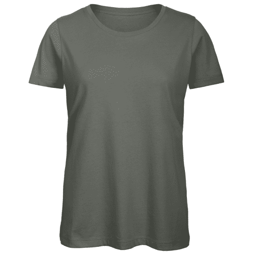 B & C Inspire Ladies’ Organic Branded T-Shirts in Millennial Khaki