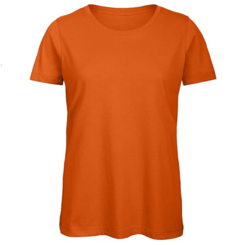 B & C Inspire Ladies’ Organic Branded T-Shirts in Urban Orange