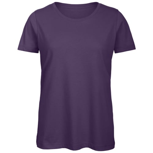 B & C Inspire Ladies’ Organic Promotional T-Shirts in Urban Purple