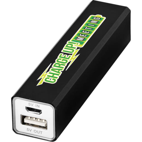 Promotional Volt Power Banks with a custom logo printed to 1 side from Total Merchandise