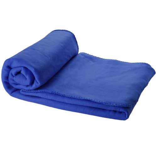 Personalised Fleece Blanket with Pouch in royal blue from Total Merchandise