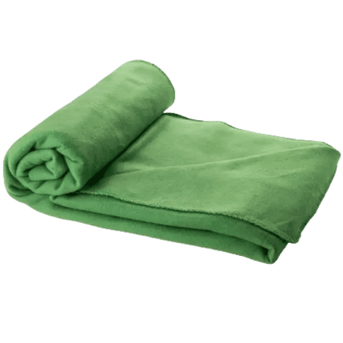 Logo branded Fleece Blanket with Pouch in green from Total Merchandise