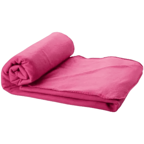 Company branded Fleece Blanket with Pouch in magenta from Total Merchandise