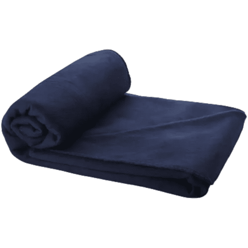 Custom branded Fleece Blanket with Pouch in navy from Total Merchandise