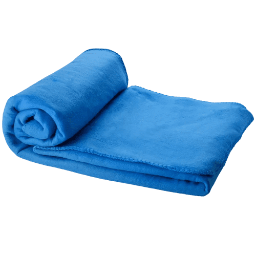 Branded fleece blanket with Pouch in blue from Total Merchandise