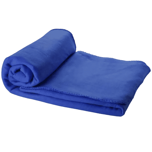 Personalised Fleece Blanket with Pouch in royal blue from Total Merchandise