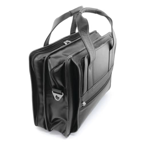 Promotional Sandringham Leather Flight Bags in Black from Total Merchandise