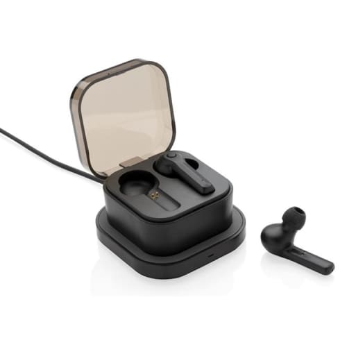 Promotional wireless earbuds with phone chrager