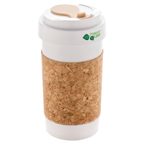 Promotional eco-friendly travel mug with cork sleeve