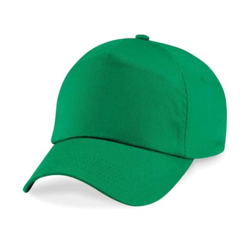 Personalisable Beechfield Original Cotton 5 Panel Cap in Kelly Green from Total Merchandise