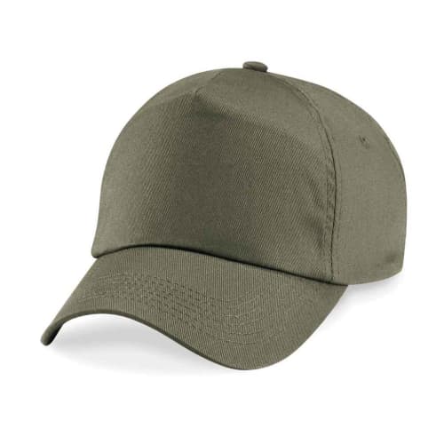 Logo Printed Beechfield Original Cotton 5 Panel Cap in Olive Green from Total Merchandise