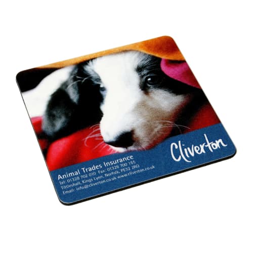 Branded Square Coasters with AntiBug protection printed with your design by Total Merchandise