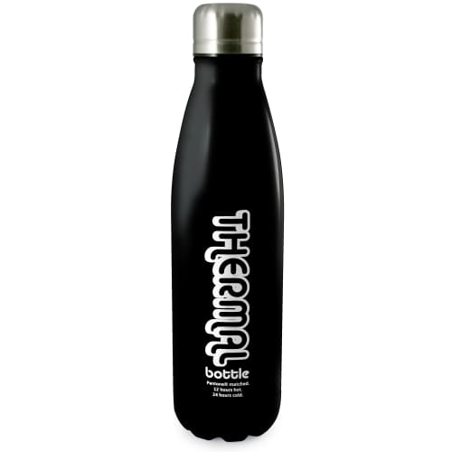 Promotional Antimicrobial Eevo-Therm Drink Bottles in Black from Total Merchandise