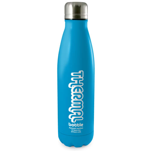 Custom Branded Antimicrobial Eevo-Therm Drink Bottles in Cyan from Total Merchandise