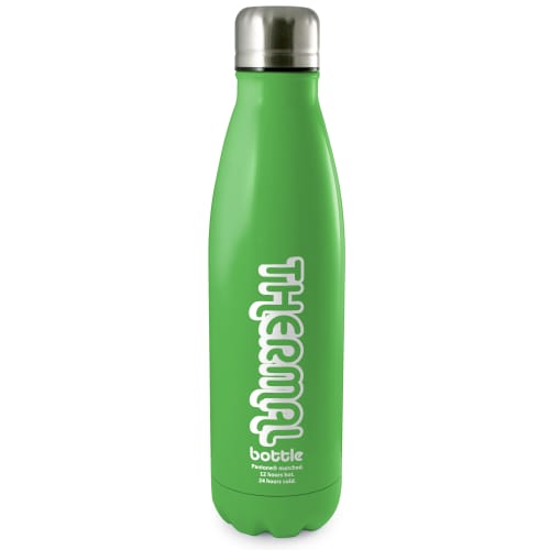 Corporate Branded Antimicrobial Eevo-Therm Drink Bottles in Lime Green from Total Merchandise