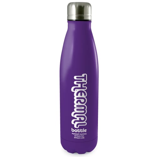 Custom Printed Antimicrobial Eevo-Therm Drink Bottles in Purple from Total Merchandise