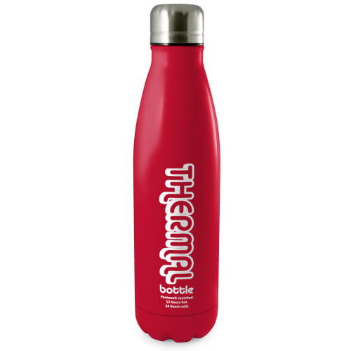 Branded Antimicrobial Eevo-Therm Drink Bottles in Red from Total Merchandise