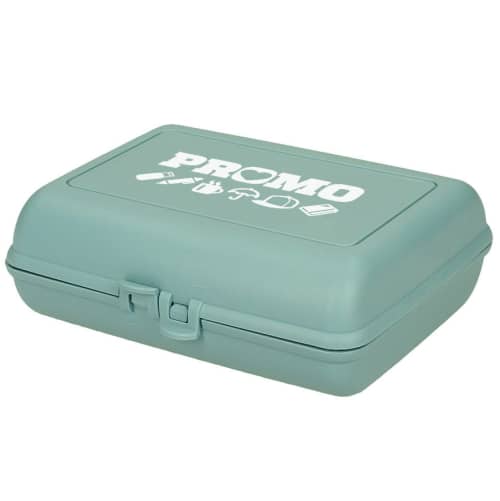 Promotional Lunchbox in Mint Colour Made from Bio-plastic with Logo by Total Merchandise