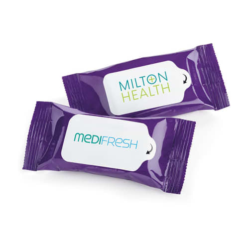 Promotional 10 Wet Wipes Pocket Sized Pack with your Logo