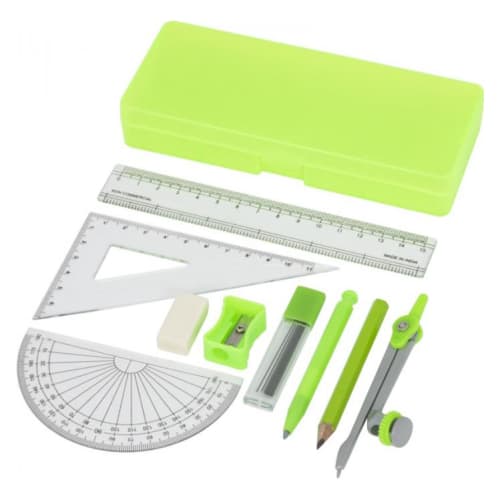 Promotional 9 piece school geometry set