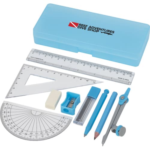 Branded 9 piece school geometry set