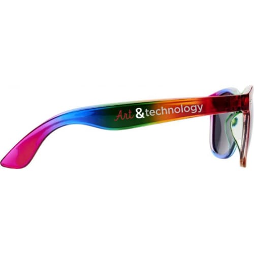 Custom branded rainbow sunglasses from Total Merchandise