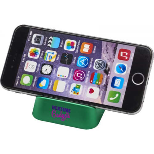 Custom printed Horizontal Phone Stands in green from Total Merchandise