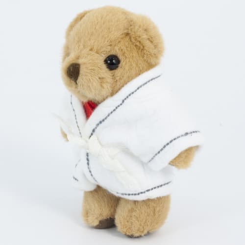 Custom printed teddy bears with dressing gowns from Total Merchandise