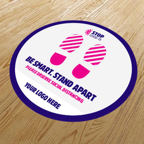 Corporate Branded 2m Apart Social Distancing Anti-Slip Floor Stickers from Total Merchandise