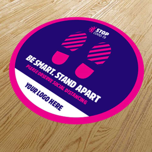 Logo Printed Social Distancing Anti-Slip Floor Stickers from Total Merchandise