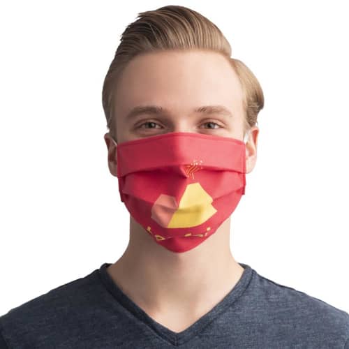 Reusable Branded Face Mask with a company logo printed in full colour