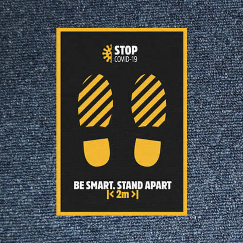 Anti-Slip Social Distancing Floor Stickers on Office Carpet from Total Merchandise