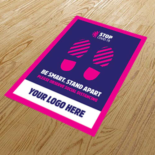 Logo Printed Anti-Slip Social Distancing Floor Stickers from Total Merchandise