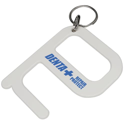 Custom printed Hygiene Keychain in white from Total Merchandise with a company logo printed