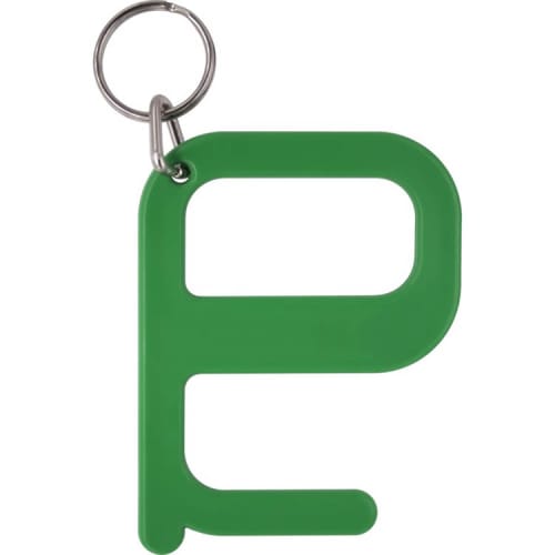 Company logo printed Hygiene Keychain in green from Total Merchandise