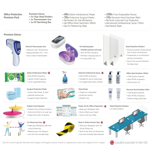 Premium Set Of Cleaning Products & Social Distancing Items For UK Offices By Total Merchandise