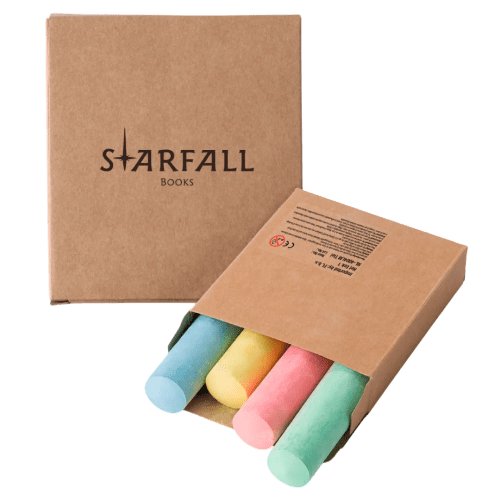 Promotional Set of Sidewalk Chalk in a natural coloured box printed with a logo by Total Merchandise